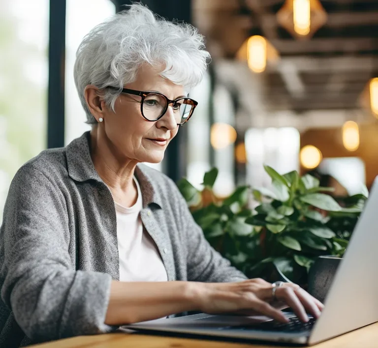 Woman working with laptop