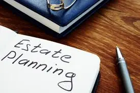A note that says estate planning written on it.